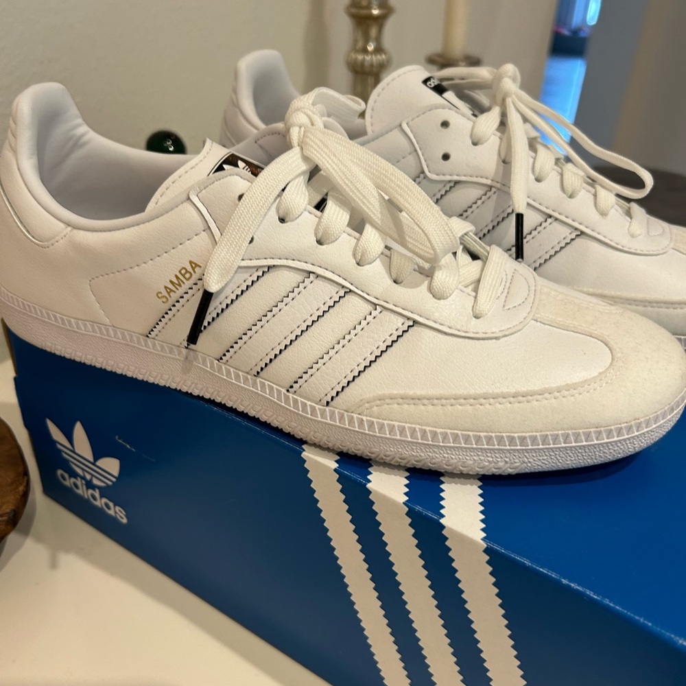 adidas Samba Women's Sneakers in White with Black Stripes